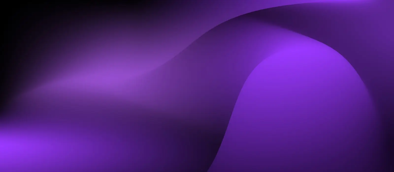Fondo abstracto con una onda de luz violeta sobre negro